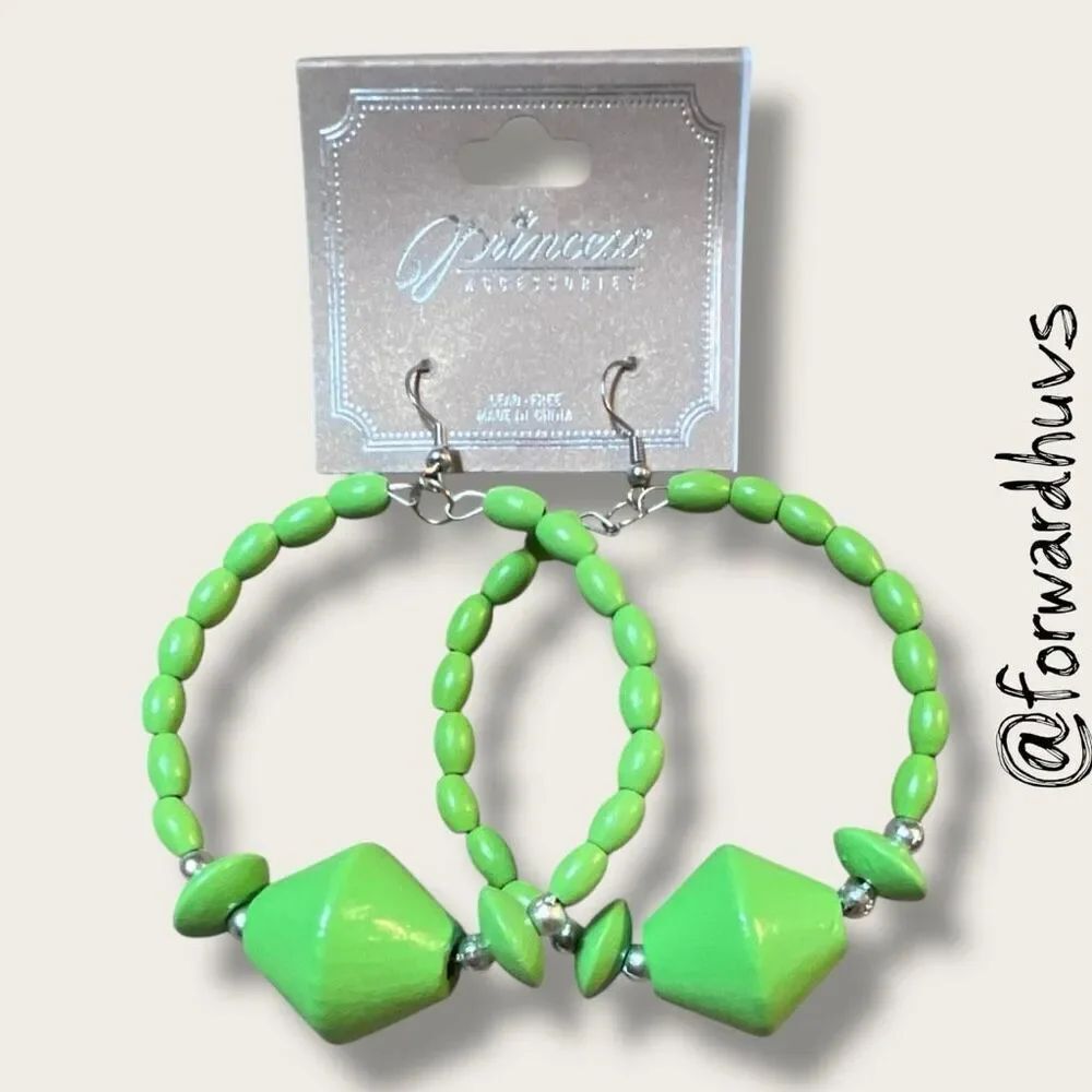 Bundle Sale 3 for $15 | Princess Accessories Green Hoop Earrings